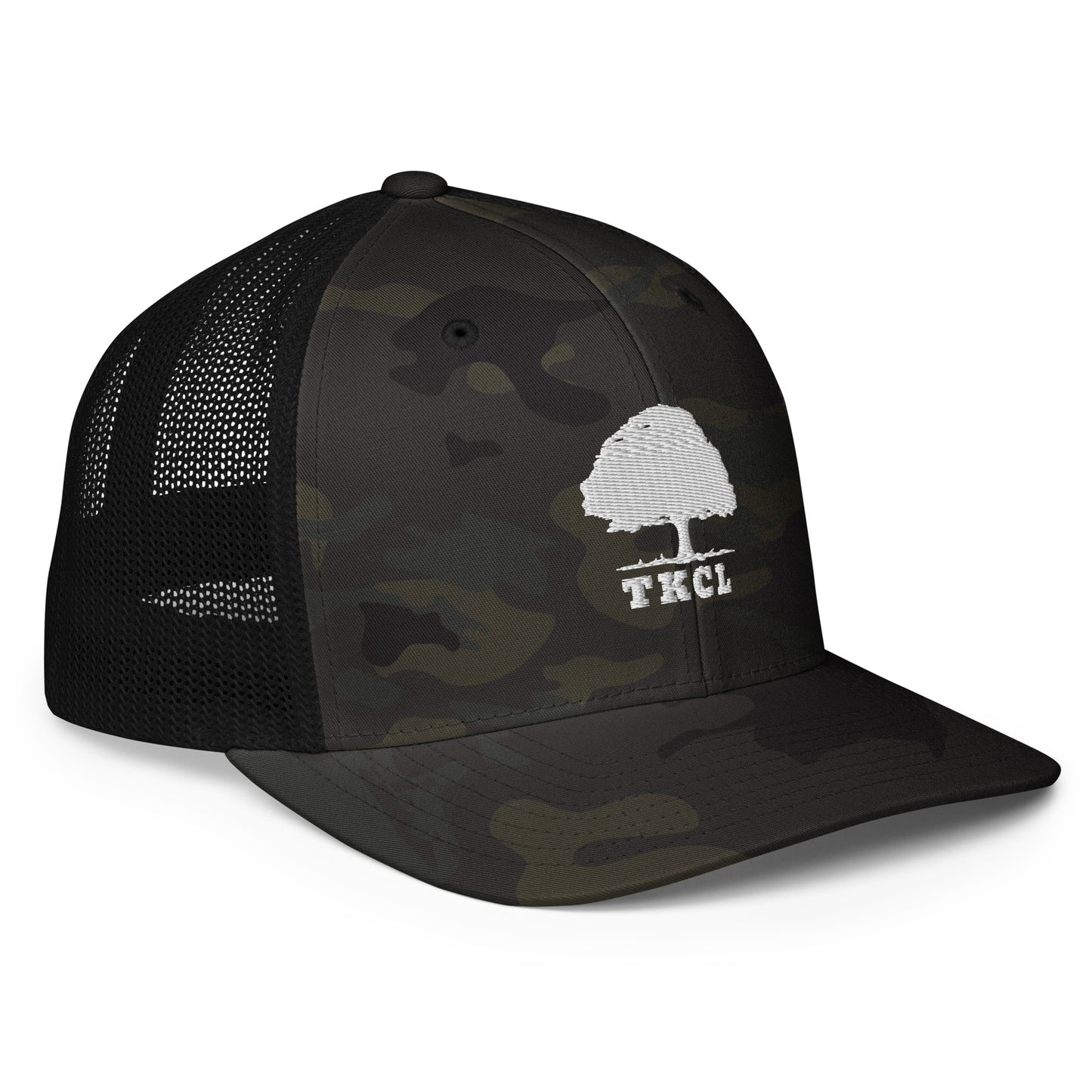 Closed-back trucker cap one size fits most, tree logo.