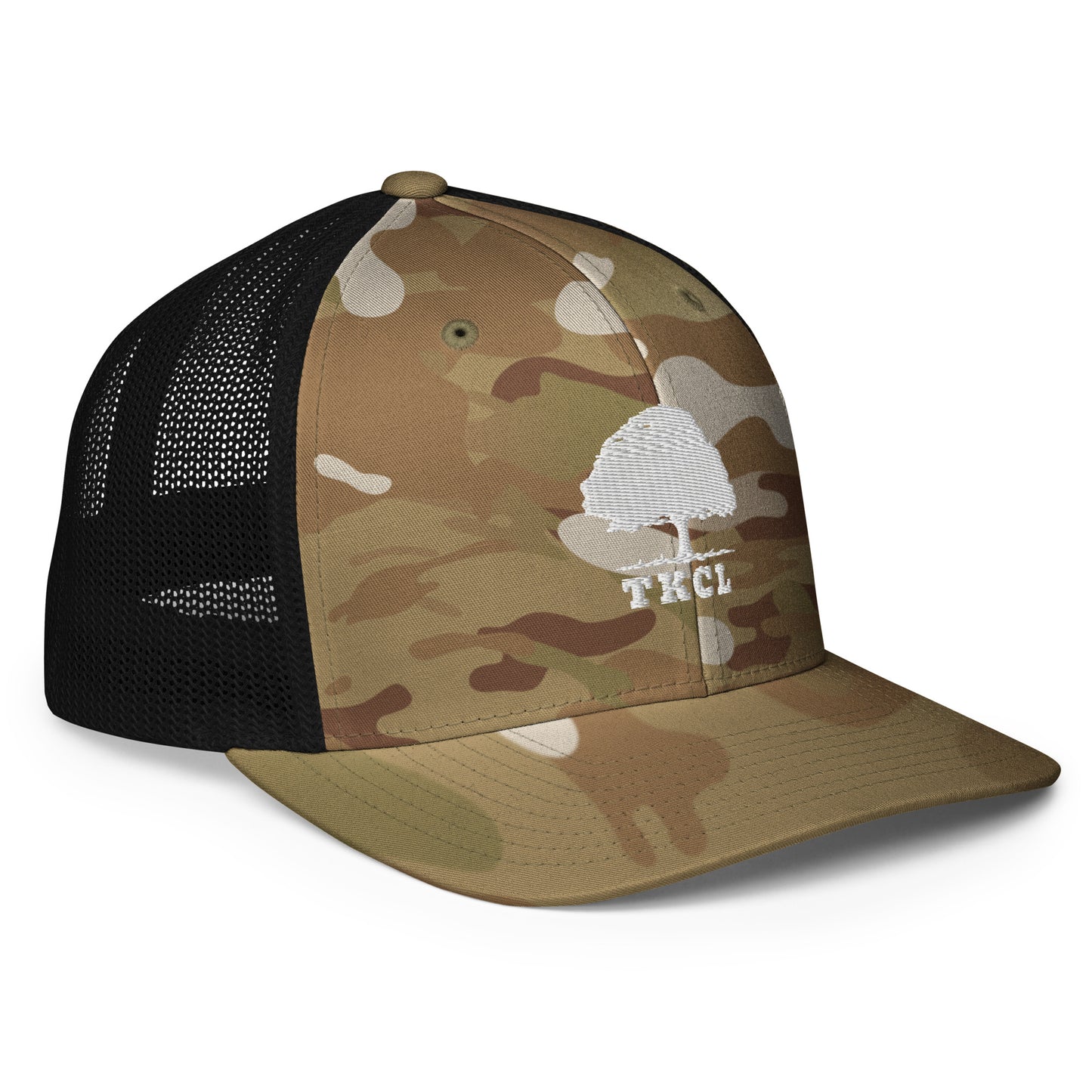 Closed-back trucker cap one size fits most, tree logo.